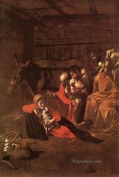 Caravaggio Painting - Adoración de los pastores Caravaggio
